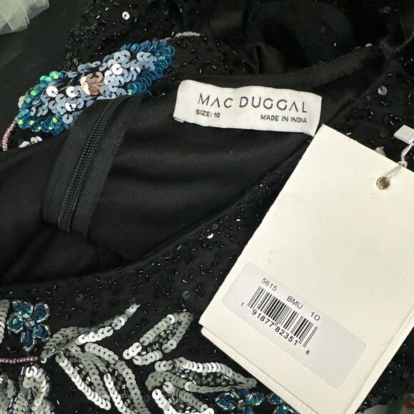 NEW Mac Duggal [ 10 ] 5615 Long Sleeve Embellished Floral‎ High Neck Gown #Q1080 - Picture 4 of 13